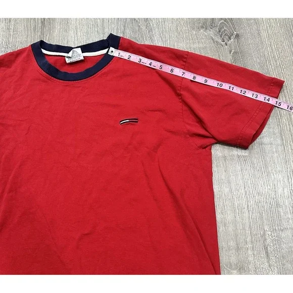 Tommy Hilfiger Shirt Men's XL Red Logo Vintage 90s Tommy Jeans miUSA TShirt - Picture 5 of 8